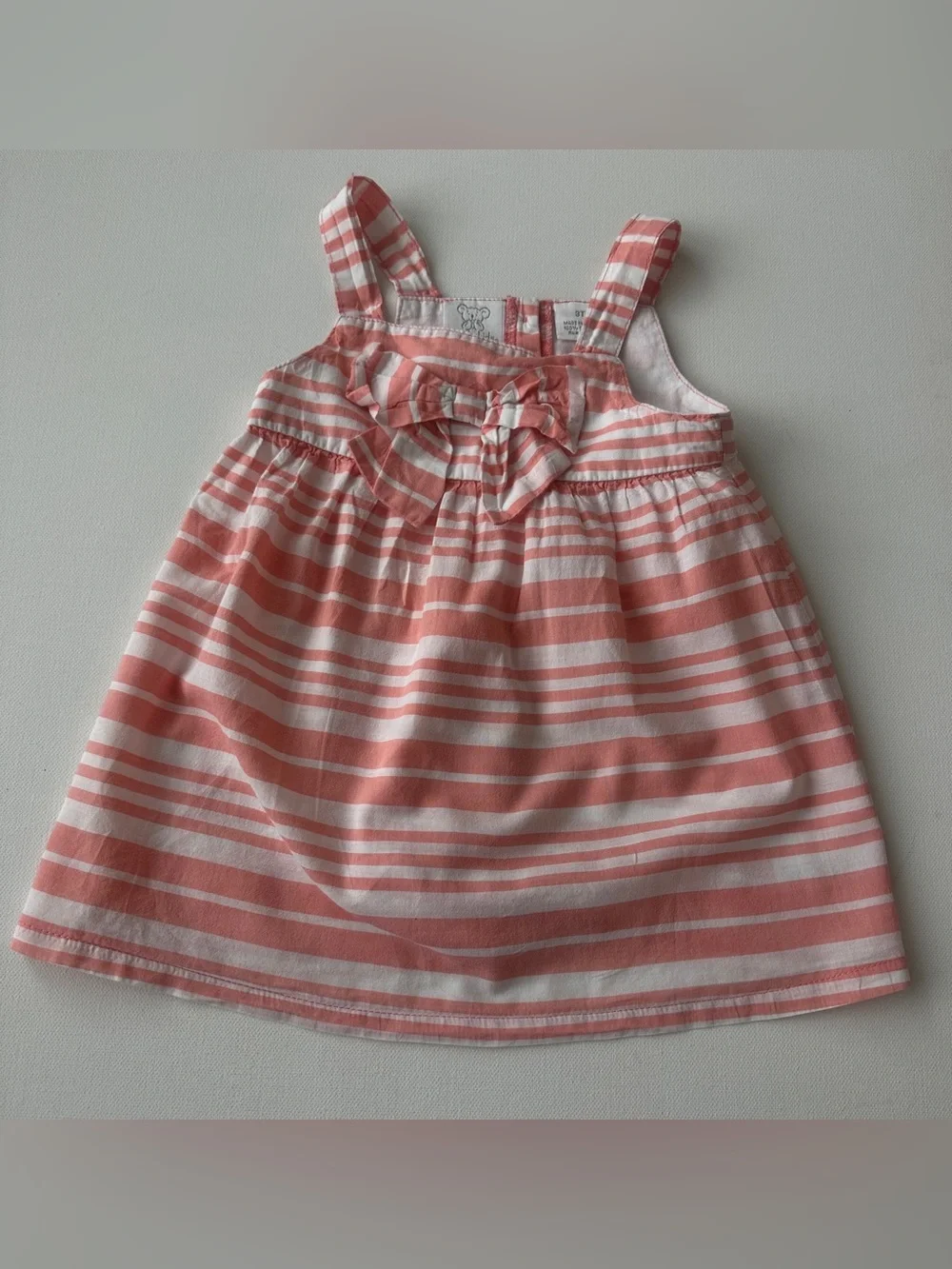 Koala Kids l Striped Dress and bell bottom jeans Set.  Size 3T - 100
